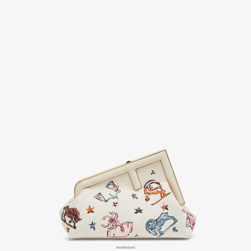 Fendi Women Canvas Bag With Astrology Embroidery R06TFR633 Accessories Multicolor