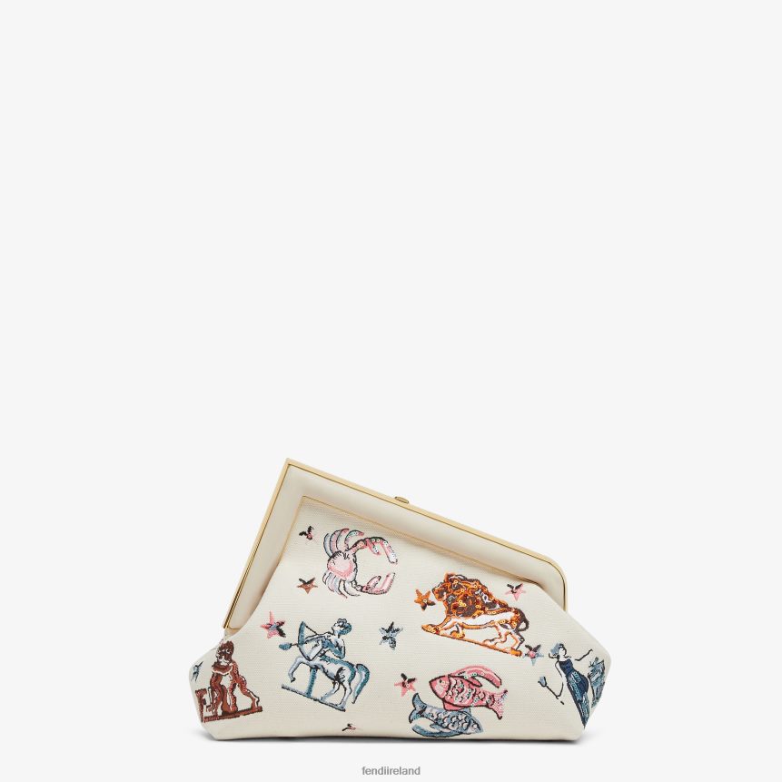 Fendi Women Canvas Bag With Astrology Embroidery R06TFR633 Accessories Multicolor