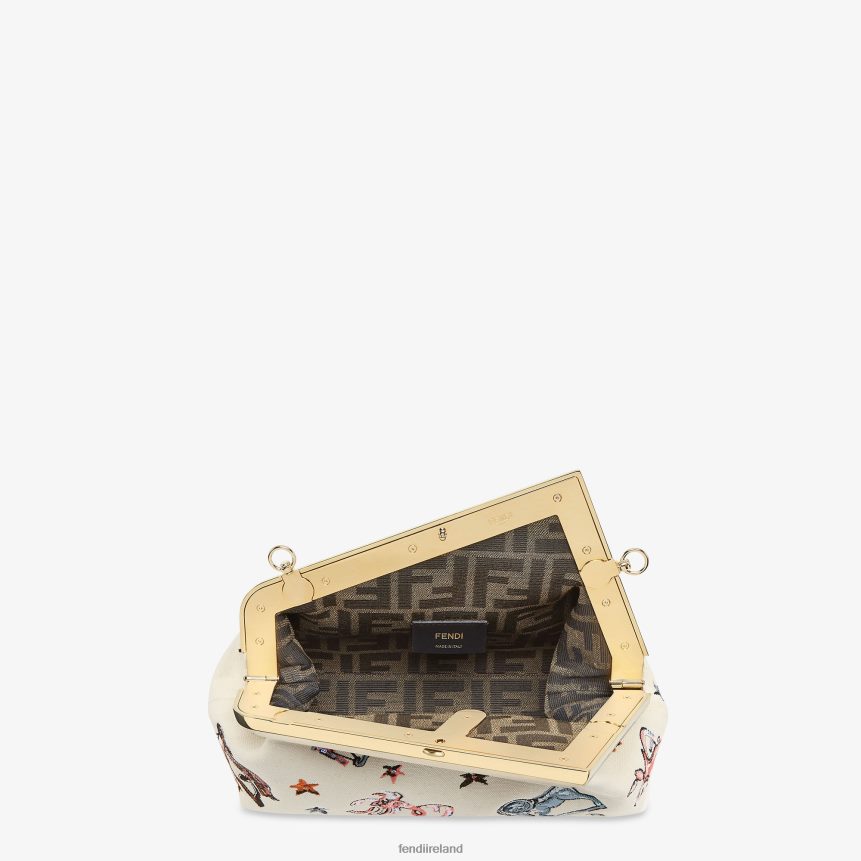 Fendi Women Canvas Bag With Astrology Embroidery R06TFR633 Accessories Multicolor