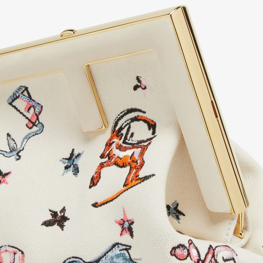Fendi Women Canvas Bag With Astrology Embroidery R06TFR633 Accessories Multicolor