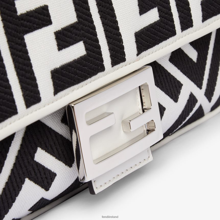Fendi Women Canvas Bag With FF Embroidery R06TFR686 Accessories White