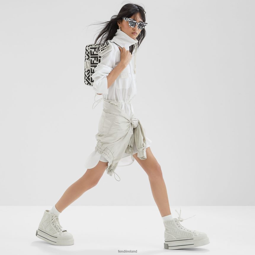 Fendi Women Canvas Bag With FF Embroidery R06TFR686 Accessories White