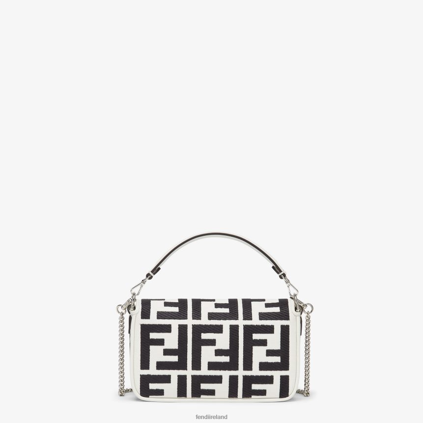 Fendi Women Canvas Bag With FF Embroidery R06TFR687 Accessories White