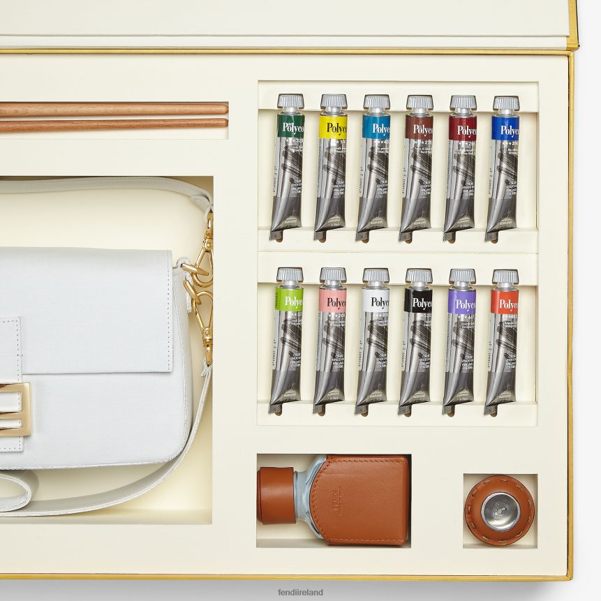 Fendi Women Canvas Bag With Painting Kit R06TFR904 Accessories White