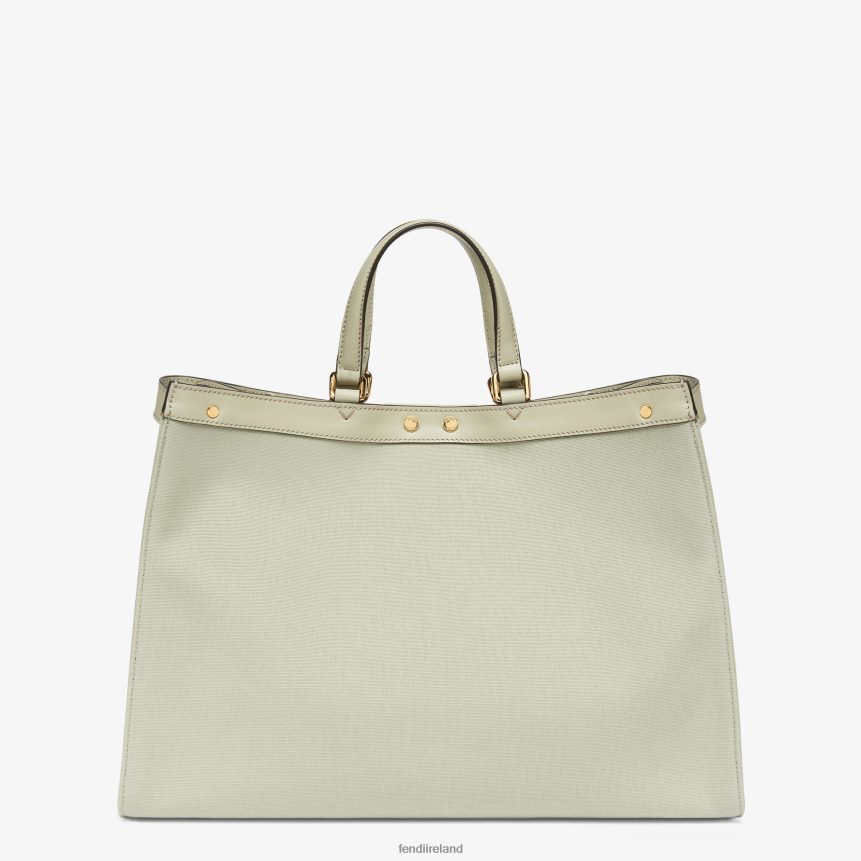 Fendi Women Canvas Shopper With FF Embroidery R06TFR720 Accessories Green