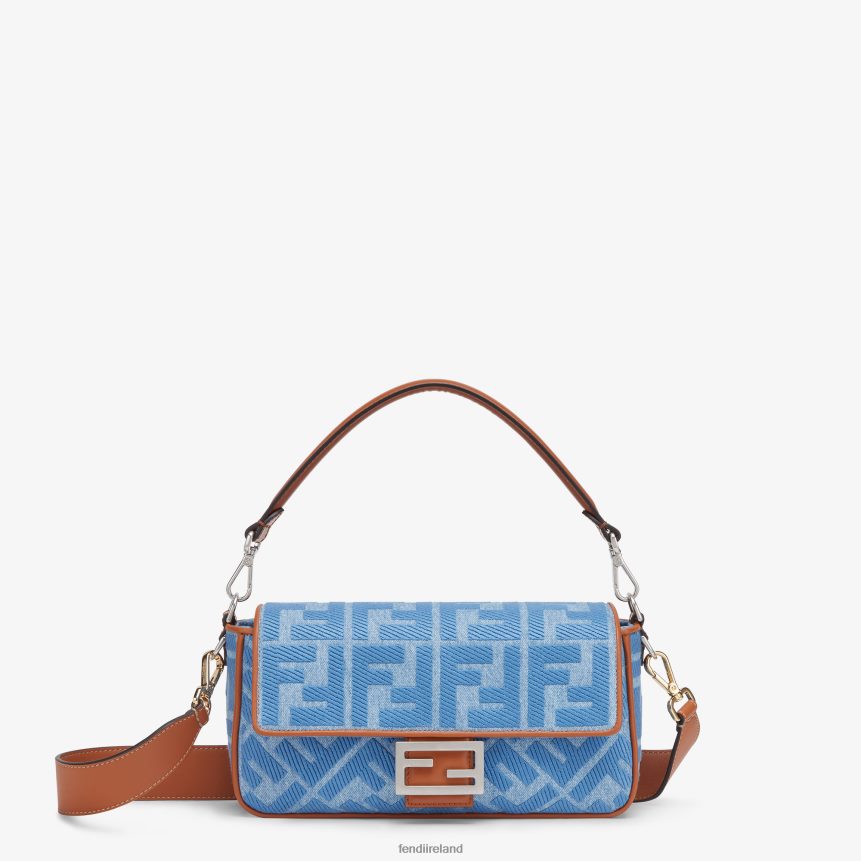 Fendi Women Denim Bag With FF Embroidery R06TFR626 Accessories Light blue