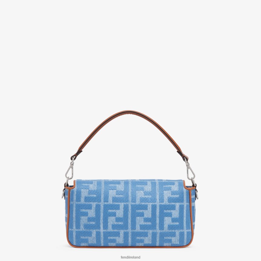 Fendi Women Denim Bag With FF Embroidery R06TFR626 Accessories Light blue