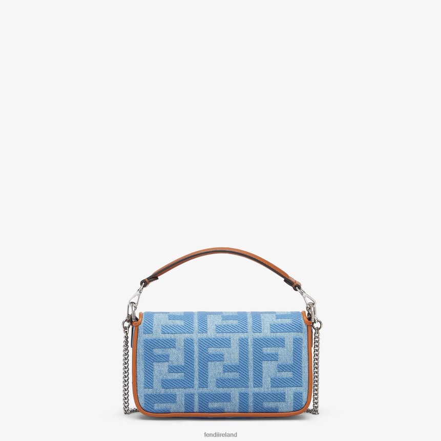 Fendi Women Denim Bag With FF Embroidery R06TFR627 Accessories Light blue