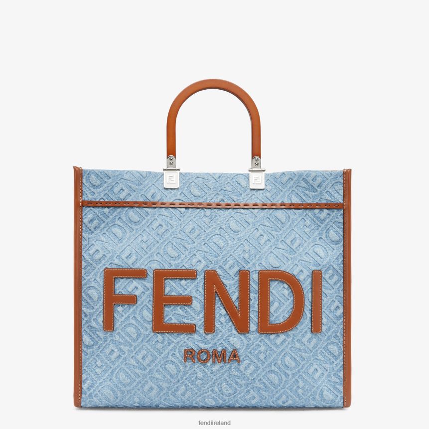 Fendi Women Denim Shopper Bag R06TFR624 Accessories Light blue