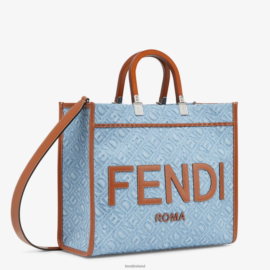 Fendi Women Denim Shopper Bag R06TFR624 Accessories Light blue