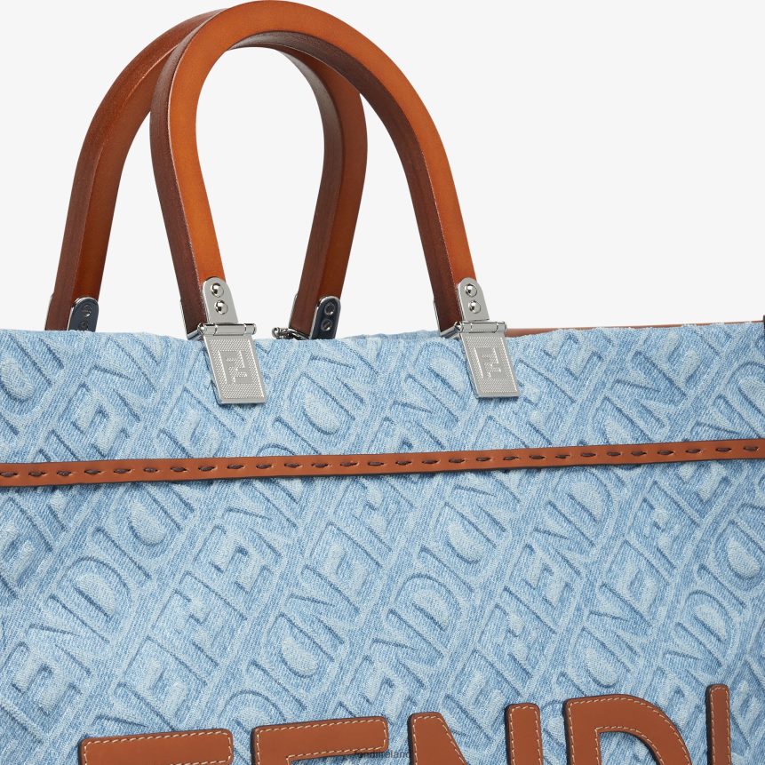 Fendi Women Denim Shopper Bag R06TFR624 Accessories Light blue