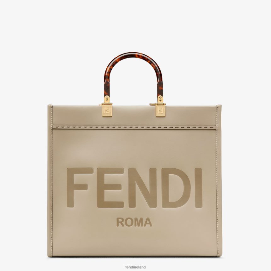 Fendi Women Dove Leather Shopper R06TFR828 Accessories Beige