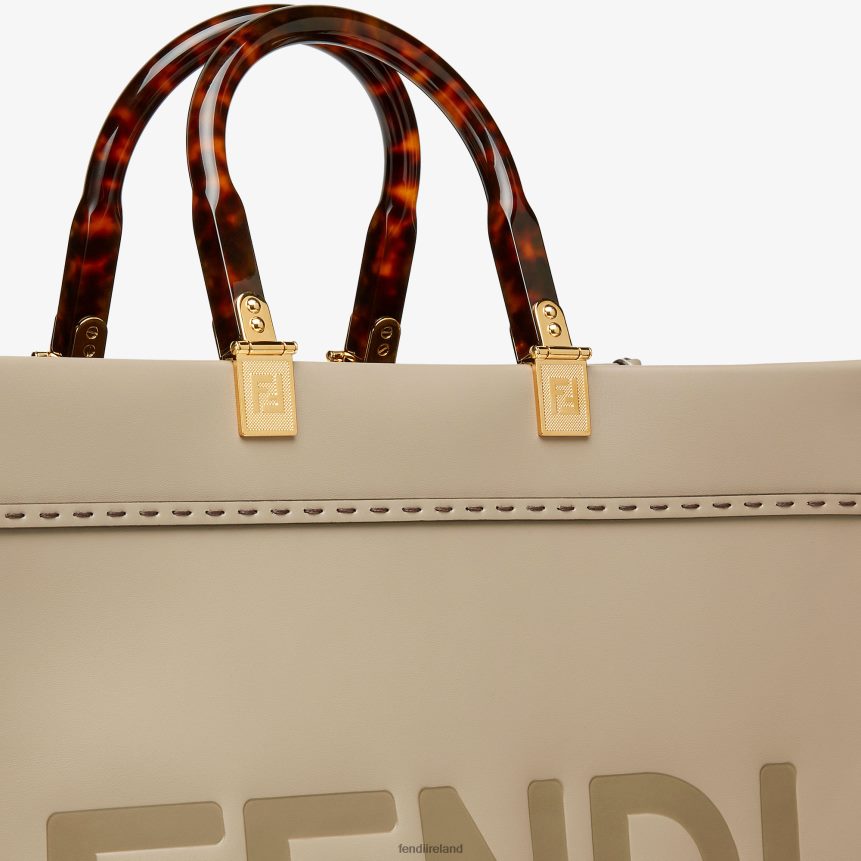 Fendi Women Dove Leather Shopper R06TFR828 Accessories Beige