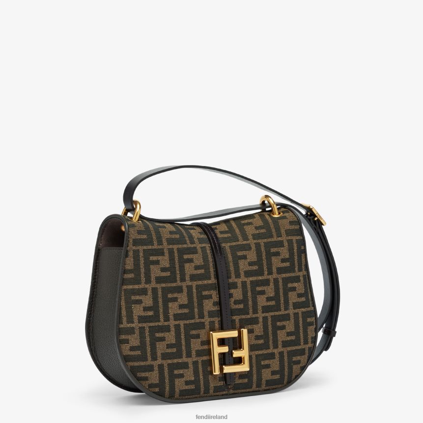 Fendi Women FF Jacquard Fabric And Leather Bag R06TFR515 Accessories Brown