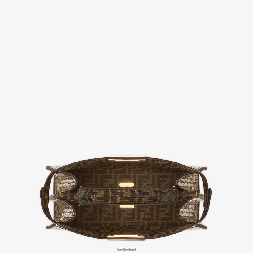 Fendi Women FF Jacquard Fabric Bag With Sequins R06TFR561 Accessories Brown