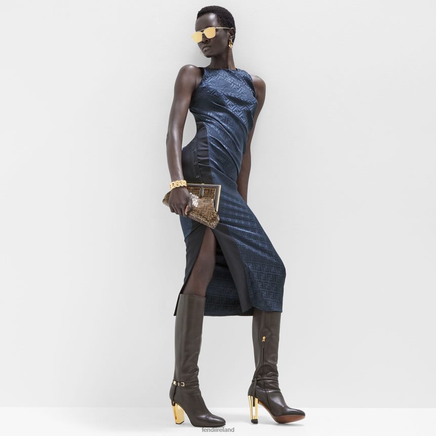 Fendi Women FF Jacquard Fabric Bag With Sequins R06TFR588 Accessories Brown