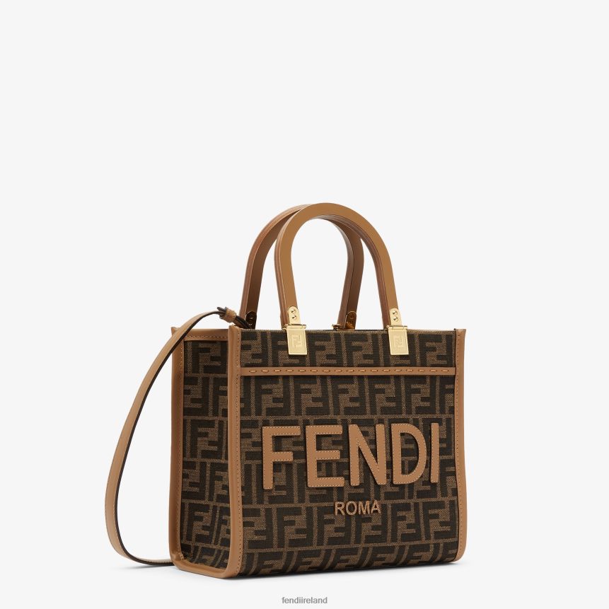 Fendi Women FF Jacquard Fabric Shopper R06TFR531 Accessories Brown