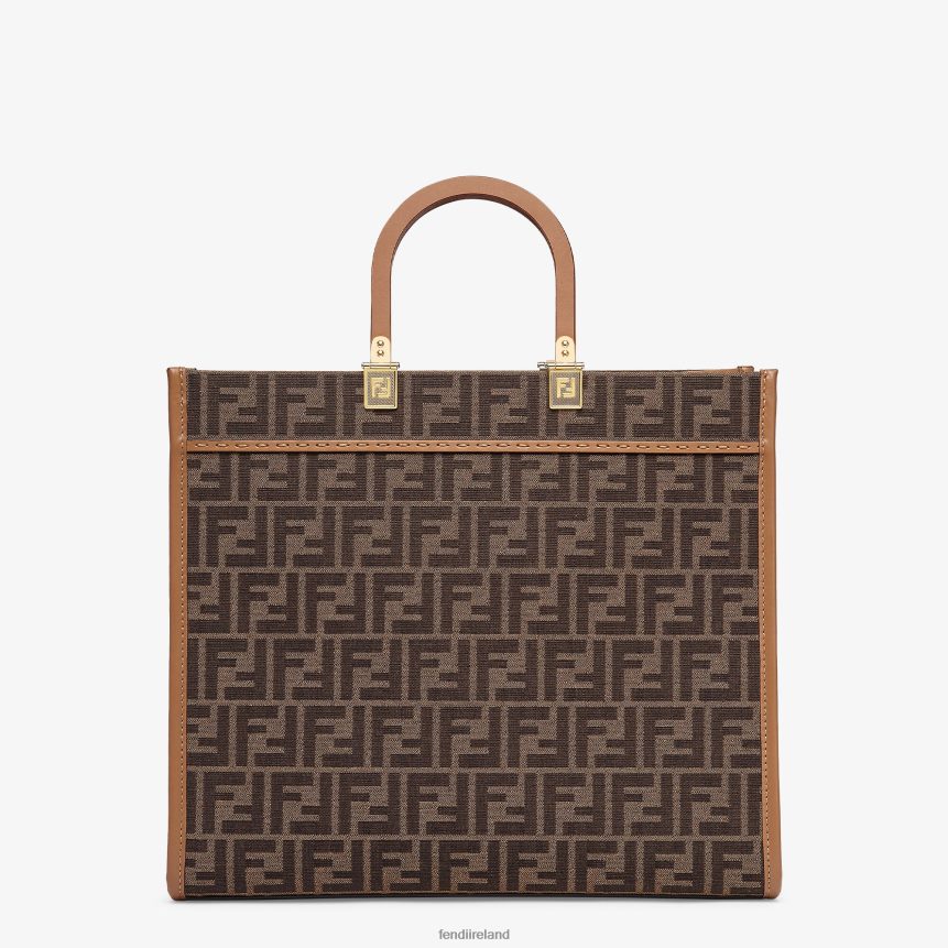 Fendi Women FF Jacquard Fabric Shopper R06TFR532 Accessories Brown