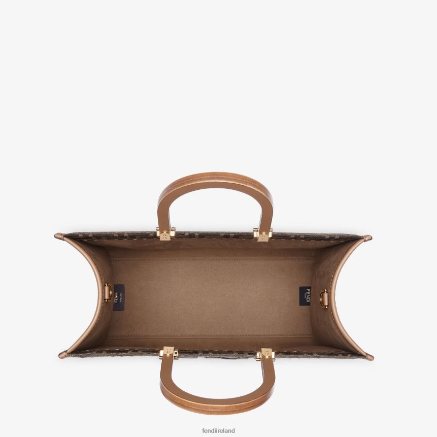 Fendi Women FF Jacquard Fabric Shopper R06TFR532 Accessories Brown