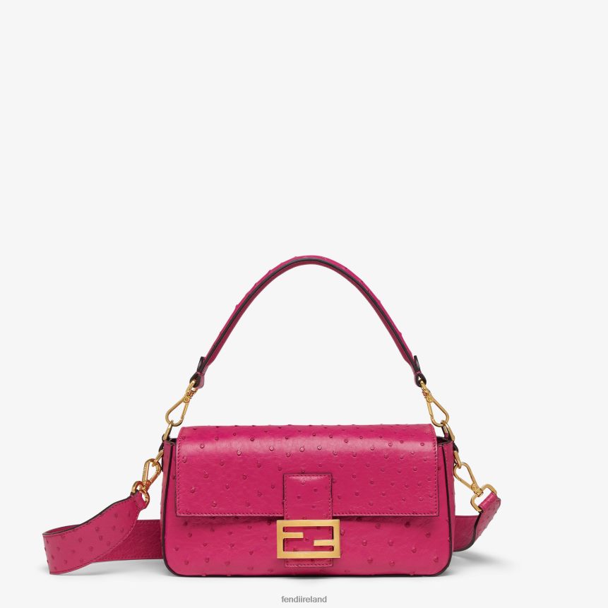 Fendi Women Fuchsia Ostrich Leather Bag R06TFR616 Accessories Pink