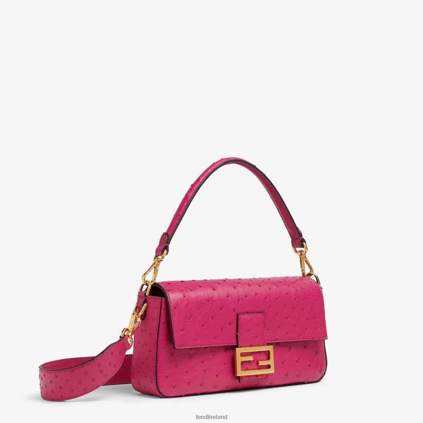 Fendi Women Fuchsia Ostrich Leather Bag R06TFR616 Accessories Pink