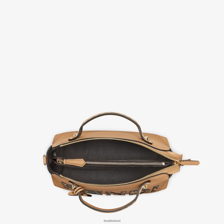 Fendi Women Leather And Elaphe Boston Bag R06TFR878 Accessories Brown