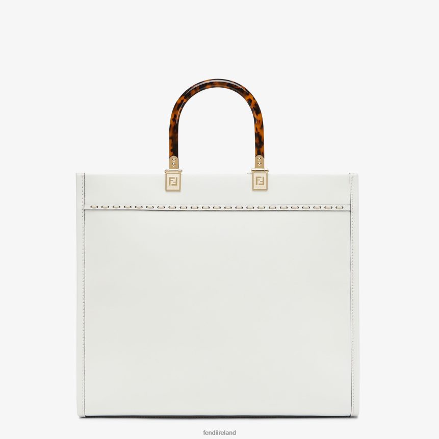 Fendi Women Leather And Elaphe Shopper R06TFR822 Accessories White