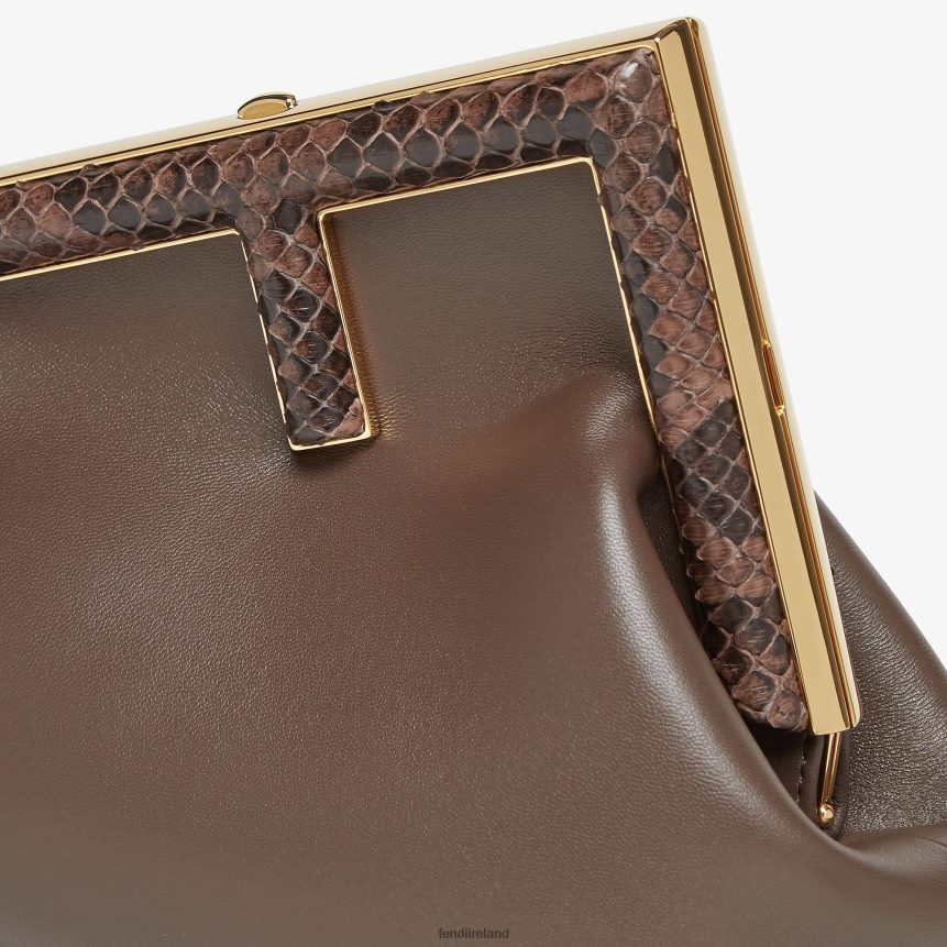 Fendi Women Leather And Python Bag R06TFR765 Accessories Brown