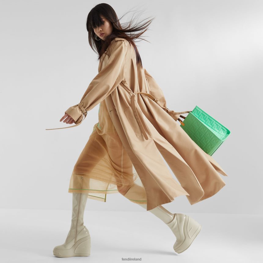 Fendi Women Leather Shopper With FF Motif R06TFR728 Accessories Green