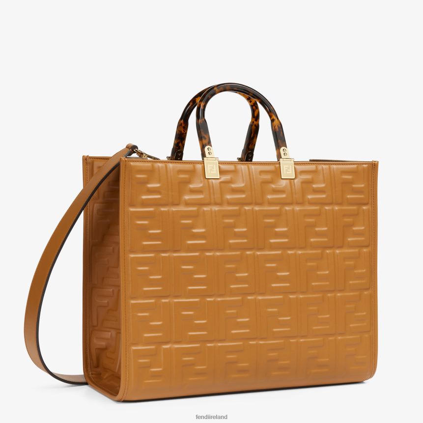 Fendi Women Leather Shopper With FF Motif R06TFR758 Accessories Brown