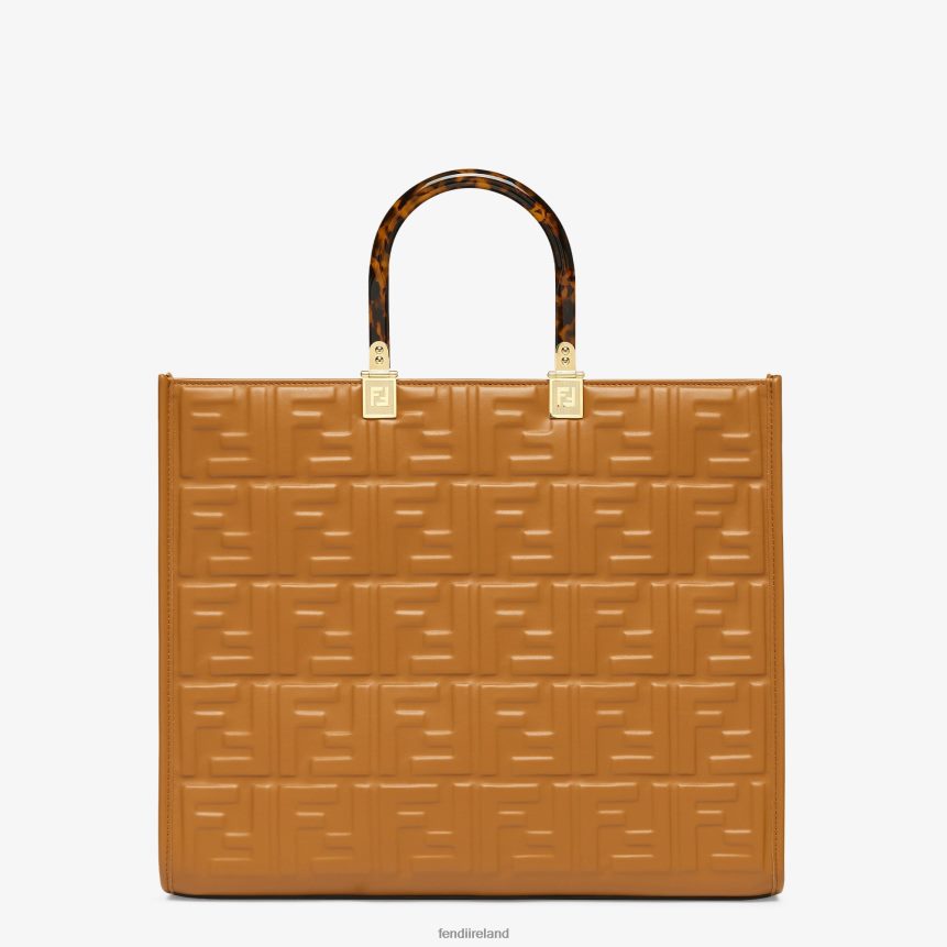 Fendi Women Leather Shopper With FF Motif R06TFR758 Accessories Brown