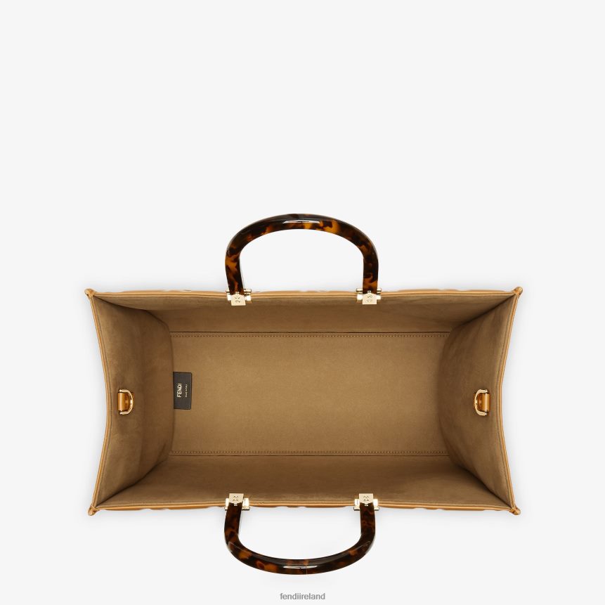 Fendi Women Leather Shopper With FF Motif R06TFR758 Accessories Brown