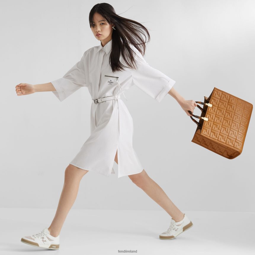 Fendi Women Leather Shopper With FF Motif R06TFR758 Accessories Brown