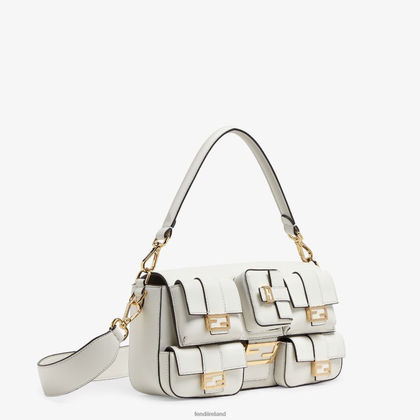 Fendi Women Multipocket Baguette Leather Bag R06TFR557 Accessories White