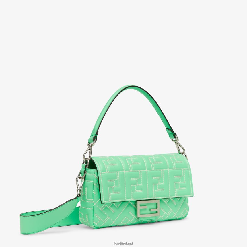 Fendi Women Nappa Leather Bag With Stitched FF Motif R06TFR710 Accessories Green