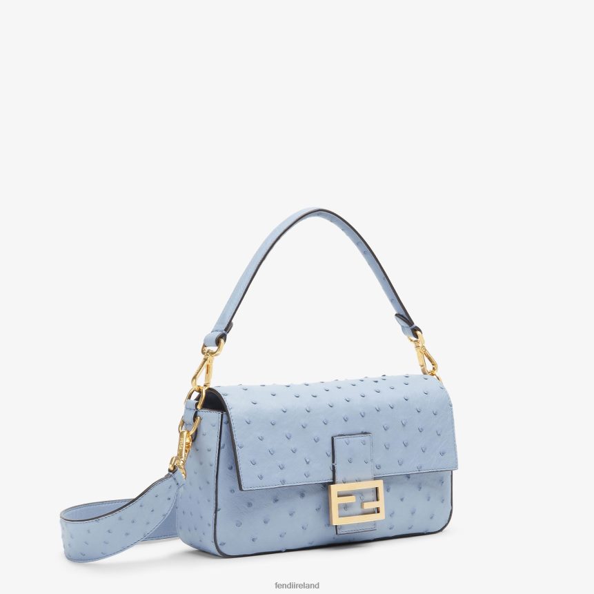 Fendi Women Ostrich Leather Bag R06TFR673 Accessories Light blue