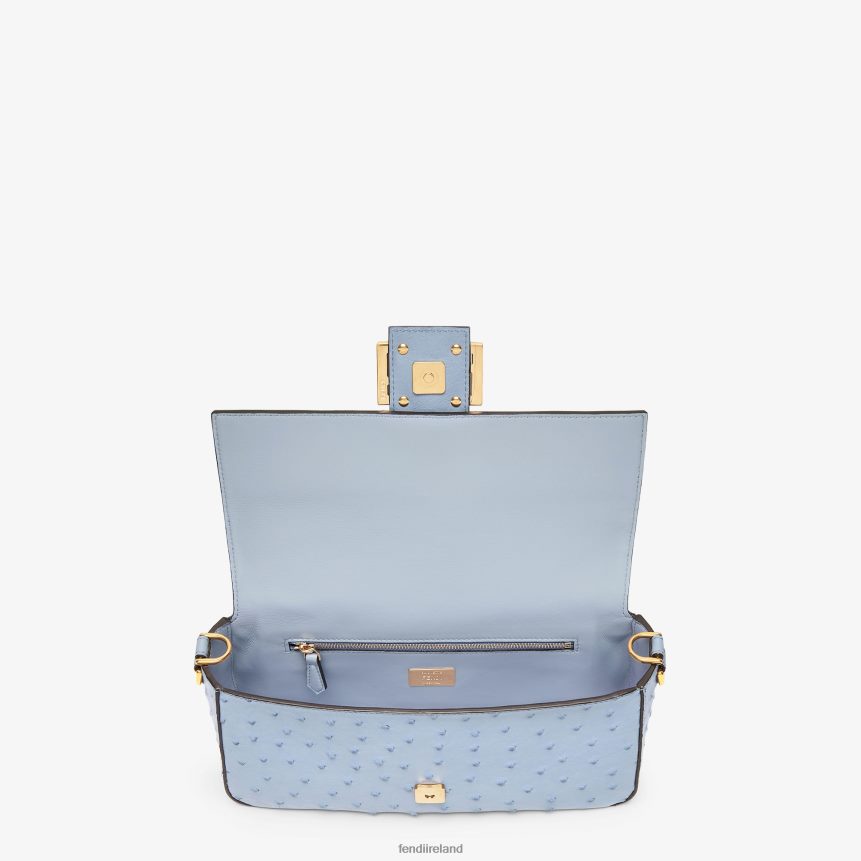 Fendi Women Ostrich Leather Bag R06TFR673 Accessories Light blue