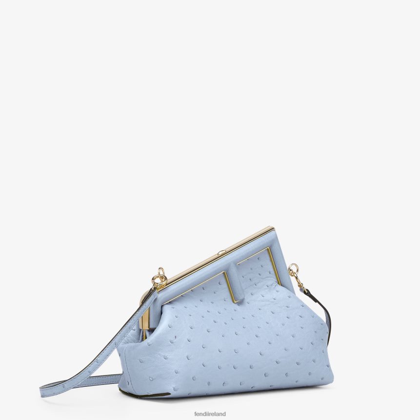Fendi Women Ostrich Leather Bag R06TFR674 Accessories Light blue