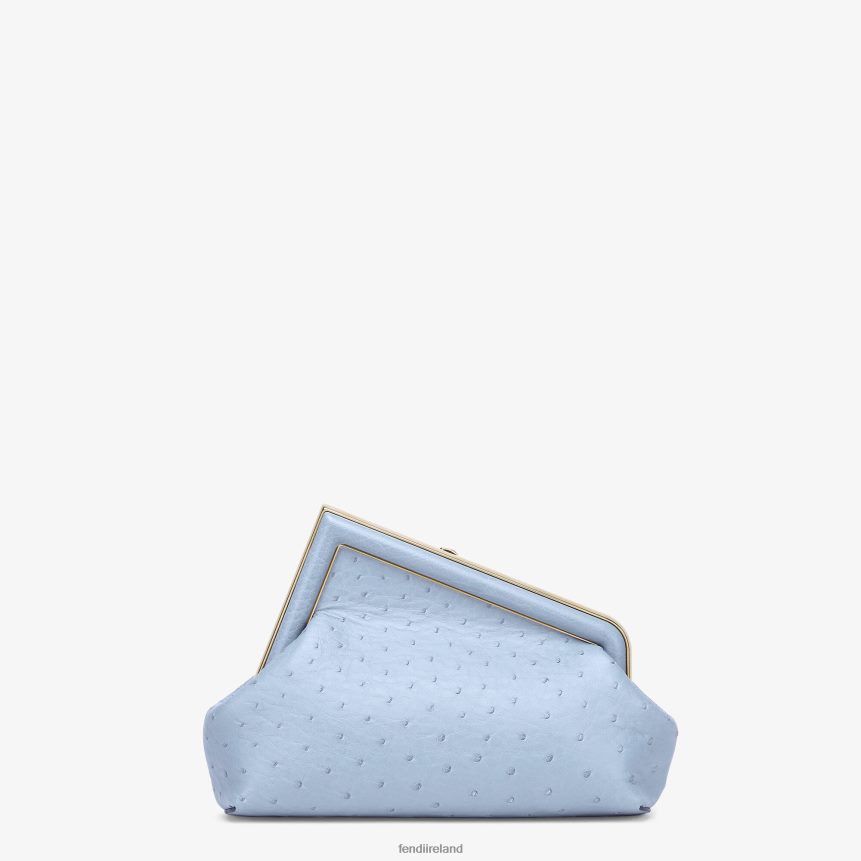 Fendi Women Ostrich Leather Bag R06TFR674 Accessories Light blue