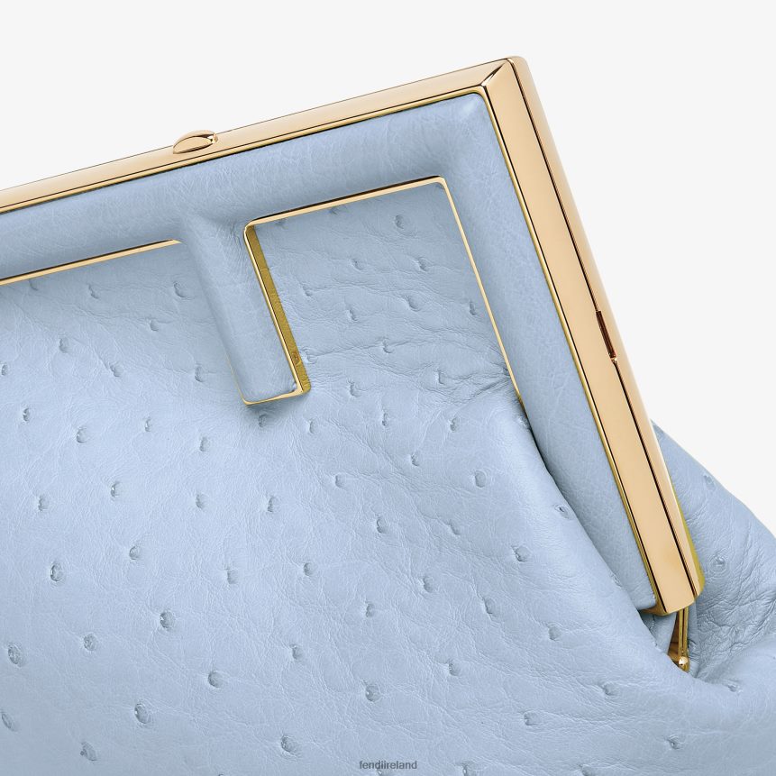 Fendi Women Ostrich Leather Bag R06TFR674 Accessories Light blue