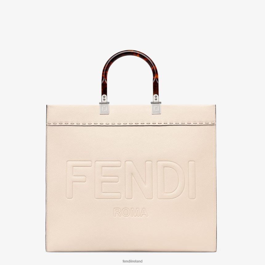 Fendi Women Pale Full Grain Leather Shopper R06TFR848 Accessories Pink