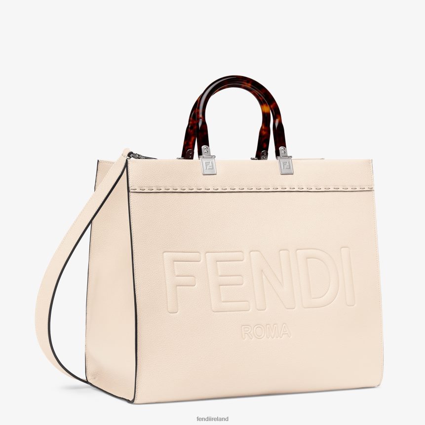 Fendi Women Pale Full Grain Leather Shopper R06TFR848 Accessories Pink