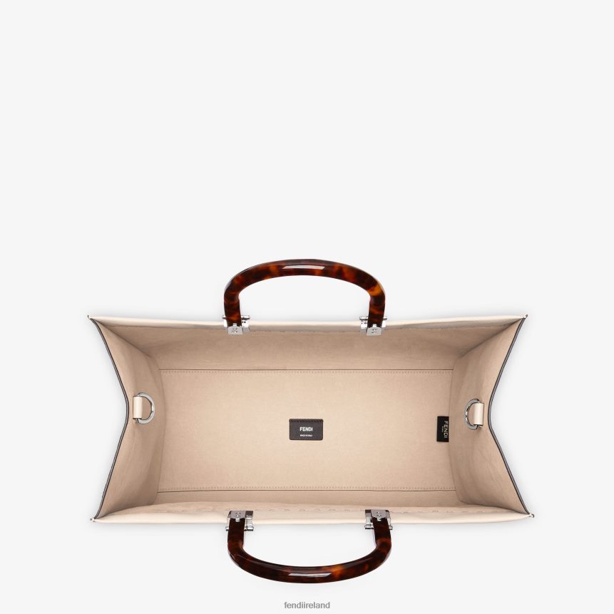 Fendi Women Pale Full Grain Leather Shopper R06TFR848 Accessories Pink