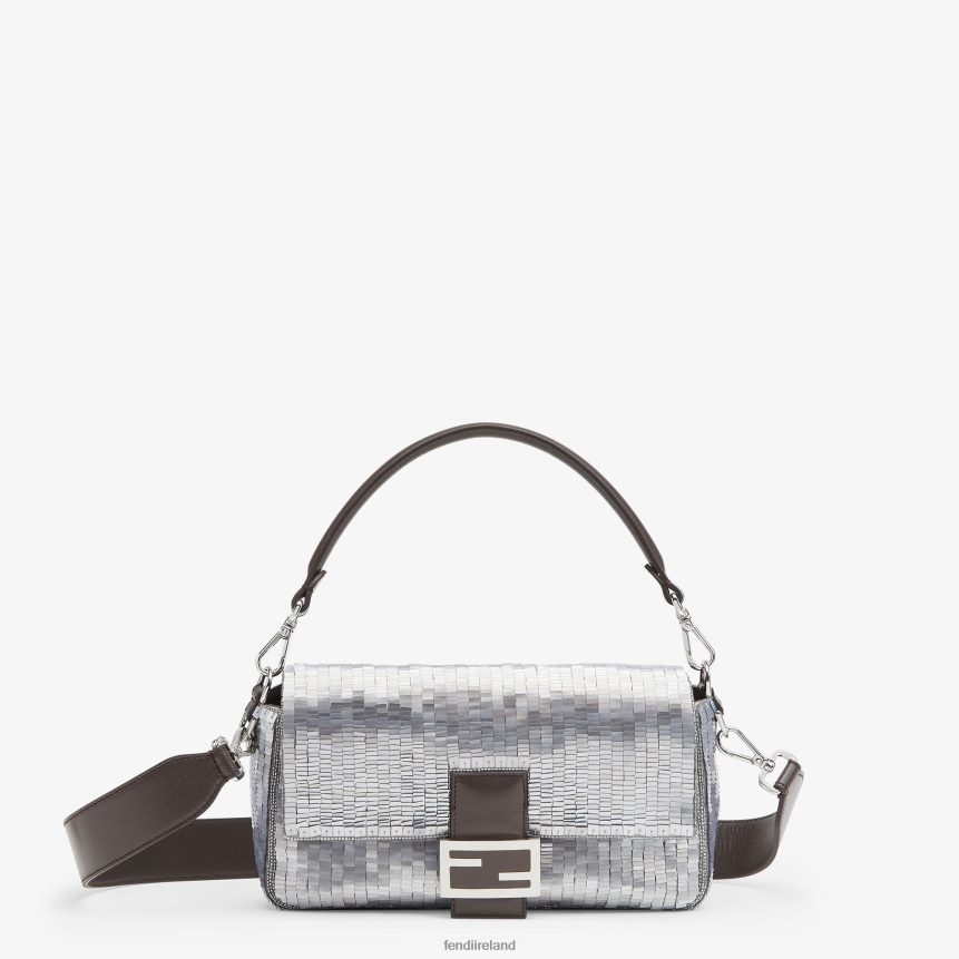 Fendi Women Re-Edition Bag In Aluminum-Tone Sequins R06TFR795 Accessories Silver