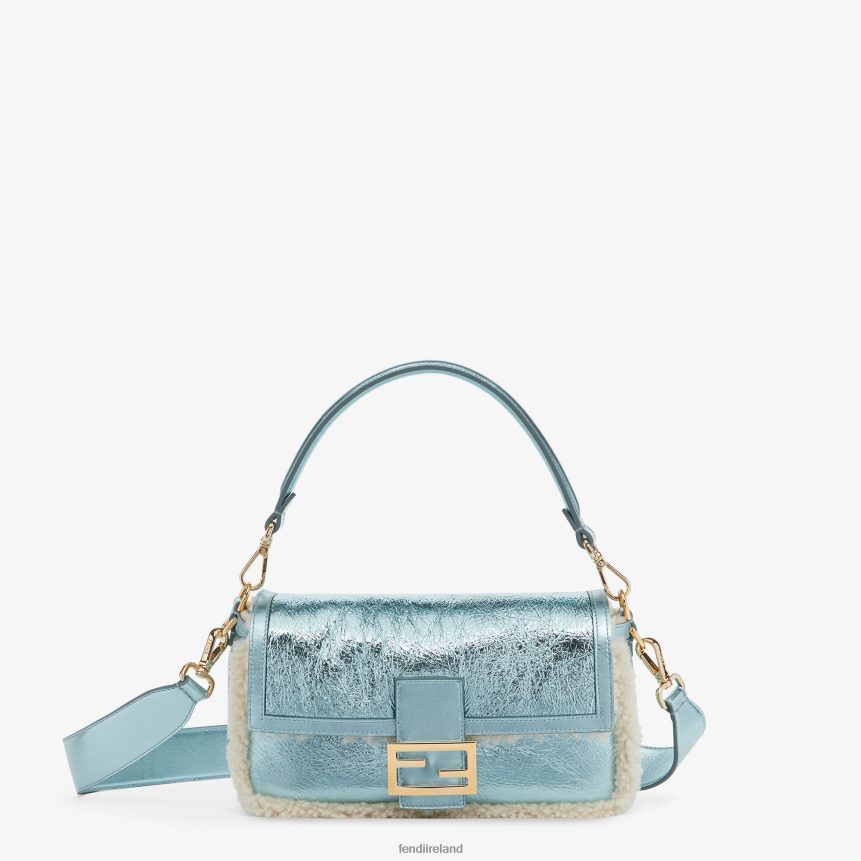 Fendi Women Re-Edition Bag In Lame Sheepskin R06TFR798 Accessories Light blue