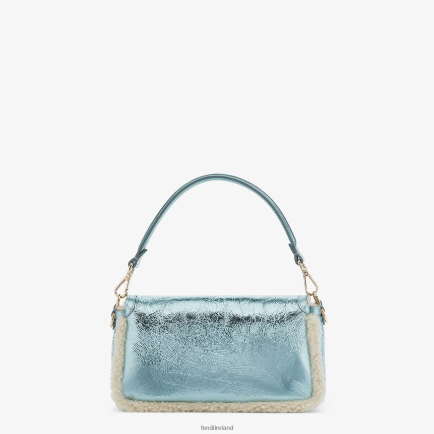Fendi Women Re-Edition Bag In Lame Sheepskin R06TFR798 Accessories Light blue