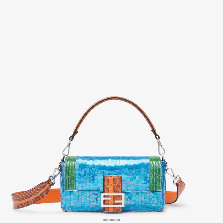 Fendi Women Re-Edition Bag In Sequins R06TFR803 Accessories Light blue
