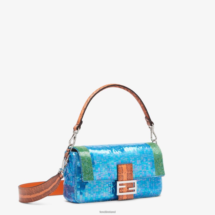 Fendi Women Re-Edition Bag In Sequins R06TFR803 Accessories Light blue