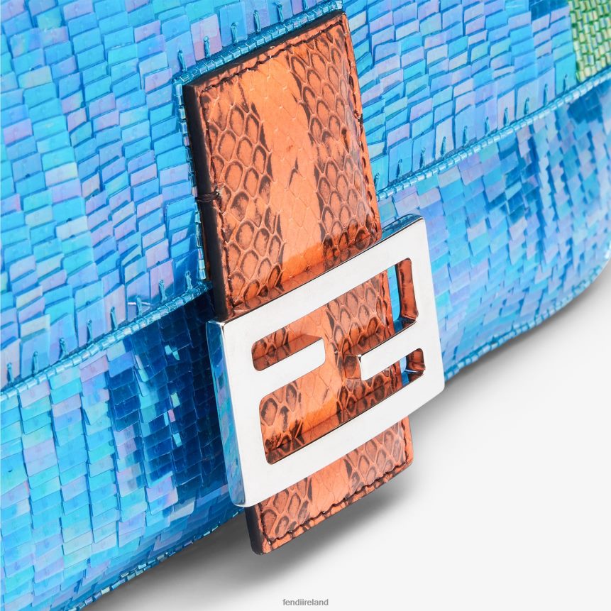 Fendi Women Re-Edition Bag In Sequins R06TFR803 Accessories Light blue