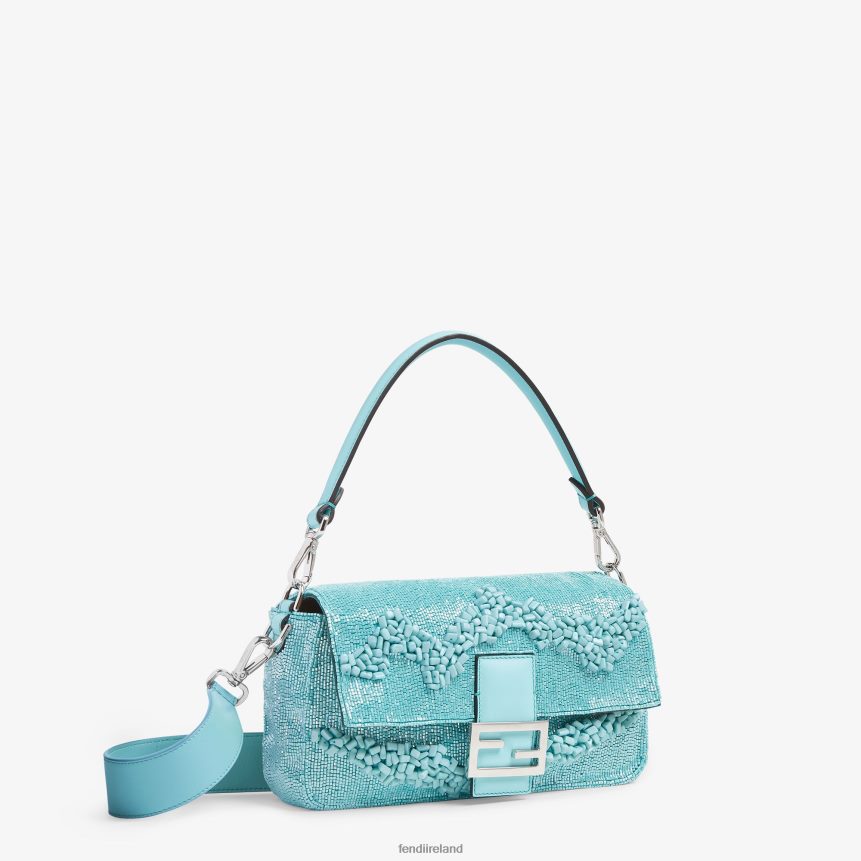 Fendi Women Re-Edition Bag In Stones And Beads R06TFR782 Accessories Light blue